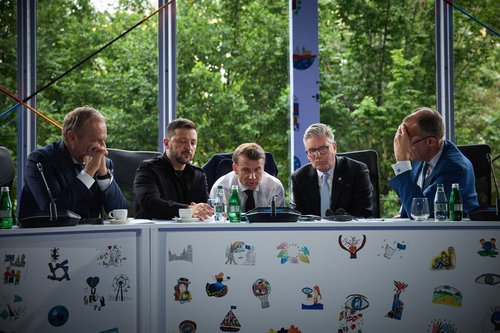 TIRANA, zelenski, merz, macron, starmer, REUTERS 16.5.