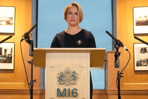 The new head of Britain's MI6, Blaise Metreweli, makes her first public speech in London, December 15, 2025.