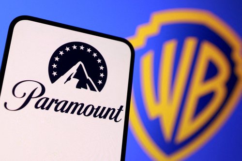 Paramount and Warner Bros logos are seen in this illustration taken December 8, 2025. /File Photo
