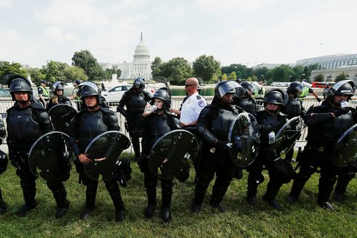kapitol, Rally in support of defendants being prosecuted in the January 6 attack on the Capitol, in Washington