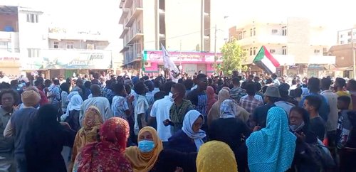 FILE PHOTO: Protest against military rule, in Khartoum North