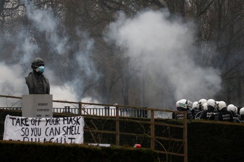 bruxelles, prosvjed, belgija, korona, covid