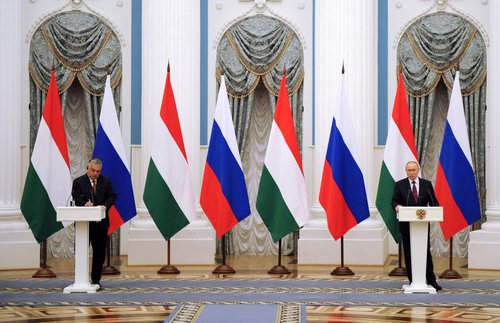 Russian President Putin meets with Hungarian Prime Minister Orban in Moscow