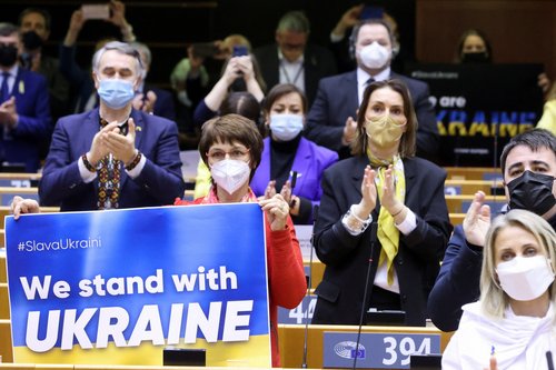 The European Parliament special session to debate its response to the Russian invasion of Ukraine, in Brussels