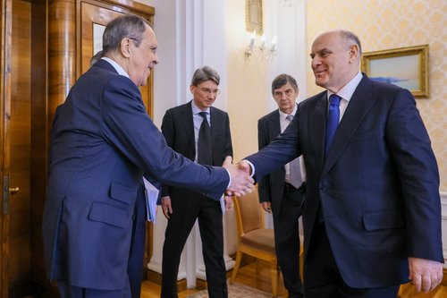 Russia's Foreign Minister Lavrov meets with President of Georgia's breakaway region of Abkhazia Bzhaniya in Moscow