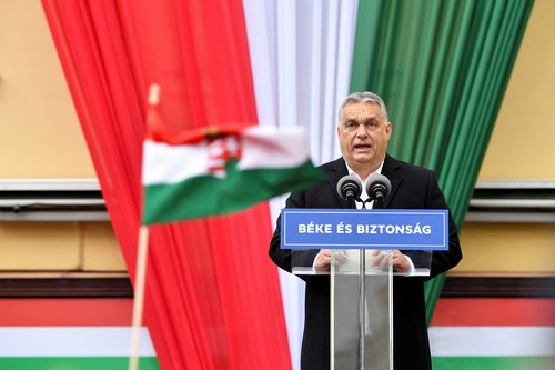 Hungarian PM Orban electoral campaign closing rally, in Szekesfehervar