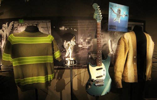 FILE PHOTO: Iconic and rare memorabilia of the late Kurt Cobain are on display at the "Nirvana: Taking Punk to the Masses" exhibit at the Experience Music Project in Seattle