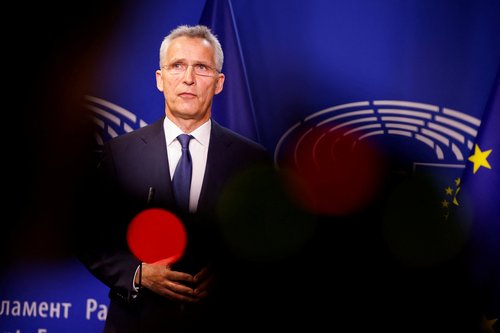 NATO Secretary-General Jens Stoltenberg holds a news conference in Brussels
