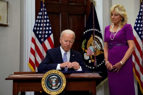 U.S. President Joe Biden signs S. 2938 at the White House in Washington