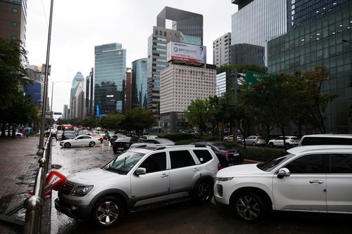 Aftermath of record level torrential rain in Seoul