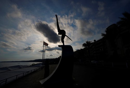 A memorial statue in tribute of victims of the July 14, 2016 attacks on the Promenade des Anglais in Nice