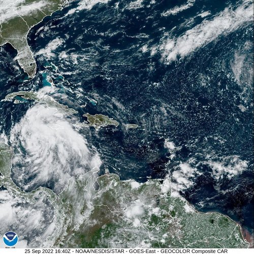FILE PHOTO: Tropical Storm Ian is seen near the coast of Cuba in this satellite image