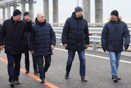Russia's President Putin visits Crimea bridge