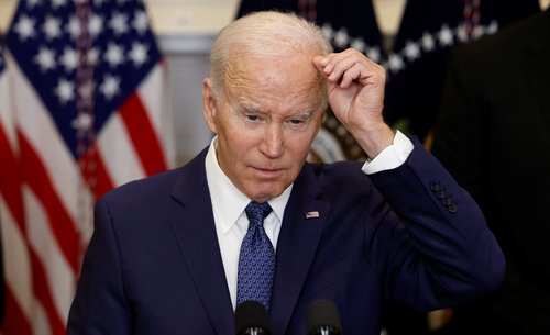 U.S. President Biden speaks about continued support for Ukraine at the White House in Washington