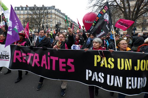 Fourth day of national protest against the pension reform, in Paris
