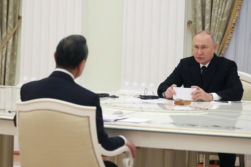 Russia's President Vladimir Putin meets with China's top diplomat Wang Yi in Moscow