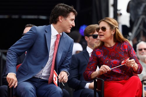 Canadian Prime Minister Justin Trudeau and wife Sophie Gregoire Trudeau attend a Canada Day event in Ottawa