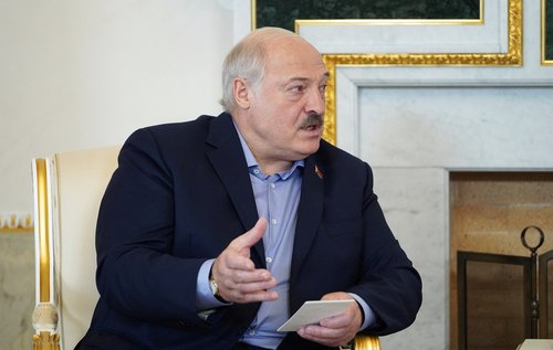 Russian President Vladimir Putin meets with Belarusian President Alexander Lukashenko in Saint Petersburg
