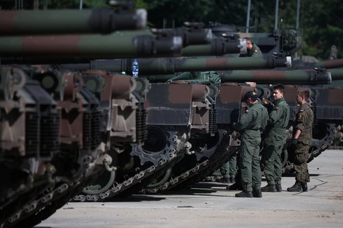 Preparations before National Army Day Parade at Wesola military base, in Warsaw