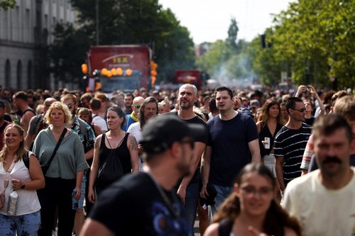 Techno parade for tolerance and humanity in Berlin