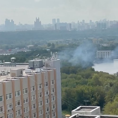 Aftermath of drone crash in Moscow