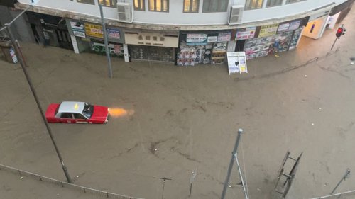 Flooding amid torrential rain in Hong Kong