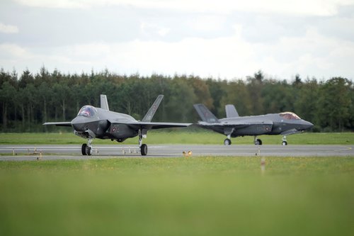The Danish Minister of Defense receives the first F-35 fighter jets