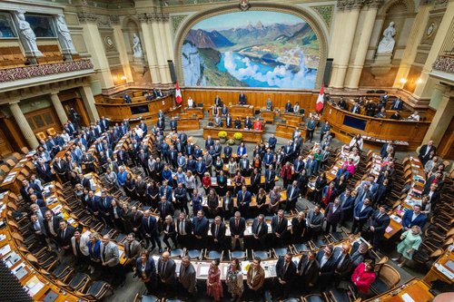 Last day of the legislature before national elections at the Swiss Parliament in Bern
