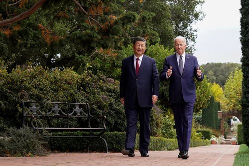U.S. President Joe Biden meets with Chinese President Xi Jinping on the sidelines of APEC summit, in Woodside