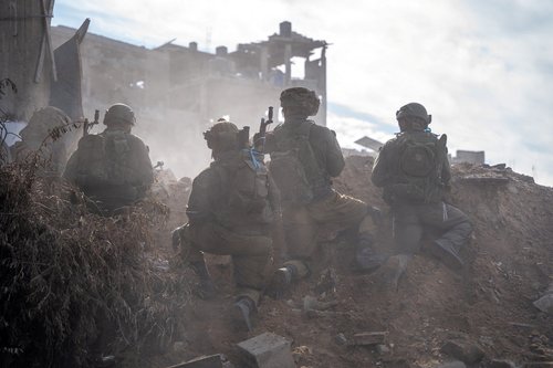 Israeli soldiers operate in the Gaza Strip