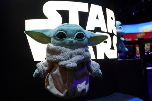 FILE PHOTO: A Baby Yoda toy from Mattel is pictured in the Manhattan borough of New York City, New York