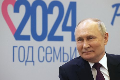 Russian President Putin meets with participants of the Family - Loved Ones forum in Moscow