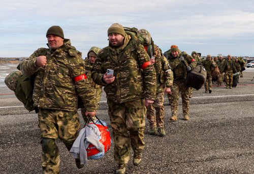 Russia's service members depart for front line amid Russia-Ukraine conflict