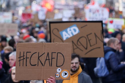 Demonstration against the Alternative for Germany party (AfD) and right-wing extremism, in Duesseldorf