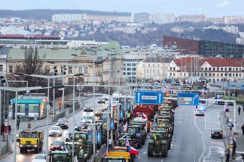 Farmers protest, in Prague
