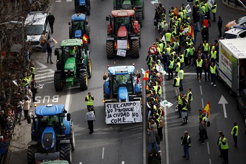 Spanish farmers protest in Madrid