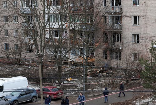 Accident aftermath in Saint Petersburg