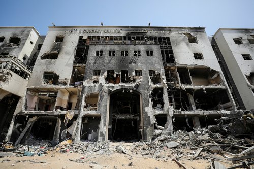 FILE PHOTO: Aftermath of a two-week Israeli operation at Al Shifa Hospital and the area around it