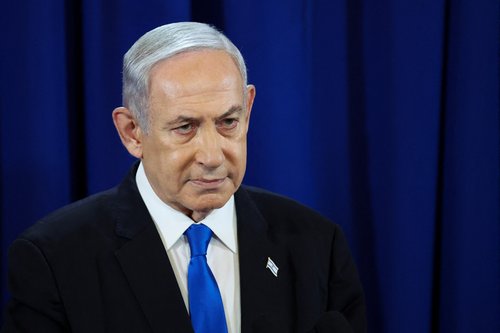 Israeli PM Netanyahu press conference amid the ongoing conflict in Gaza between Israel and Hamas, in Tel Aviv