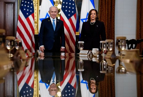 benjamin netanyahu i kamala harris