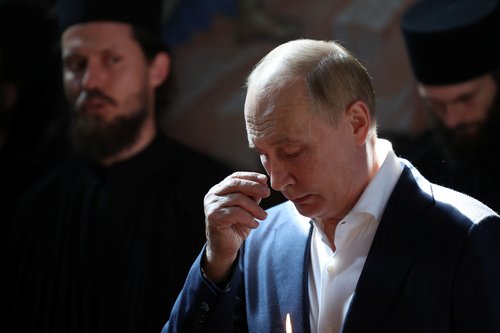 Russian President Putin and his Belarusian counterpart Lukashenko visit the Valaam Monastery in the Republic of Karelia