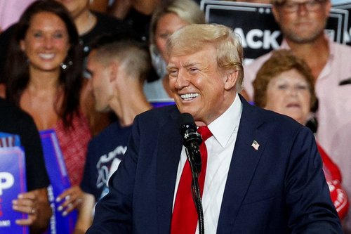 Republican presidential nominee and former U.S. President Trump campaigns in Charlotte