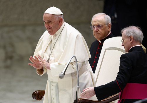Pope Francis holds a weekly audience at the Vatican