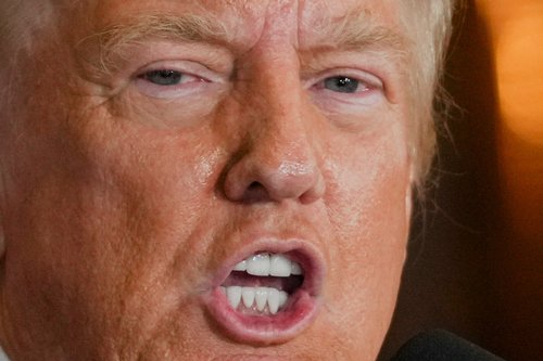 Trump speaks during a press conference, in New York City,