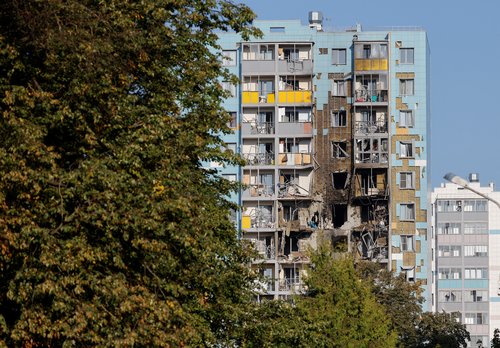 Aftermath of drone attack in Moscow region