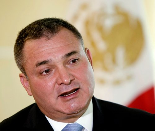 FILE PHOTO: Mexico's Public Security Minister Genaro Garcia Luna speaks during the Reuters Latin American Investment Summit in Mexico City