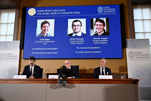 Announcement of the winners of the Nobel Prize in Chemistry, in Stockholm