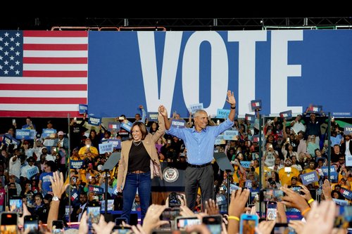Democratic presidential nominee U.S. Vice President Kamala Harris campaigns in Georgia
