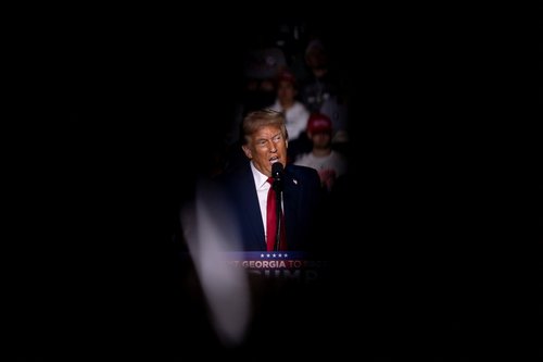 Republican presidential nominee and former U.S. President Donald Trump holds a rally in Atlanta