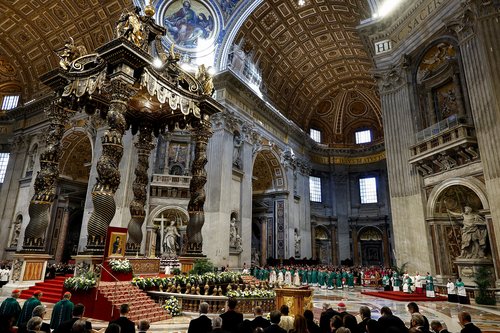 Pope leads mass to close Synod of Bishops in Saint Peter's Basilica at the Vatican
